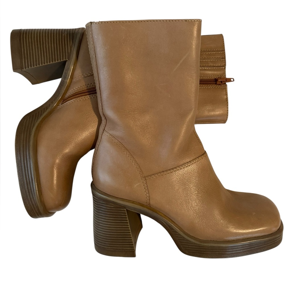 90’s Vintage Chunky Mid Calve Steve Madden Leather Boots - Picture 3 of 8
